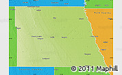 Physical Map of Grand Forks County, political outside