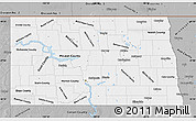 Gray Map of North Dakota