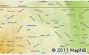 Physical Map of North Dakota