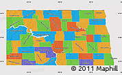 Political Map of North Dakota, cropped outside