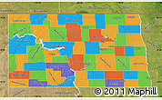 Political Map of North Dakota, satellite outside