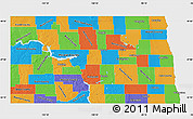 Political Map of North Dakota, single color outside