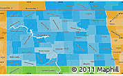 Political Shades Map of North Dakota