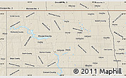 Shaded Relief Map of North Dakota