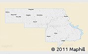 Classic Style 3D Map of Morton County, single color outside