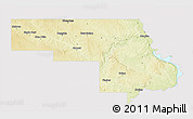 Physical 3D Map of Morton County, cropped outside
