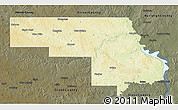 Physical 3D Map of Morton County, darken