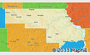 Physical 3D Map of Morton County, political outside