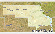 Physical 3D Map of Morton County, satellite outside