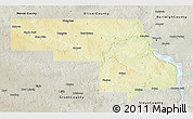 Physical 3D Map of Morton County, semi-desaturated