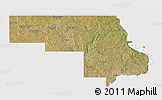 Satellite 3D Map of Morton County, cropped outside