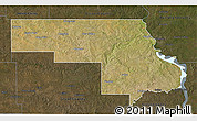 Satellite 3D Map of Morton County, darken