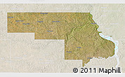 Satellite 3D Map of Morton County, lighten