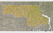 Satellite 3D Map of Morton County, semi-desaturated