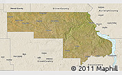 Satellite 3D Map of Morton County, shaded relief outside