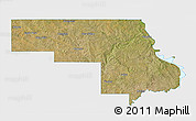Satellite 3D Map of Morton County, single color outside