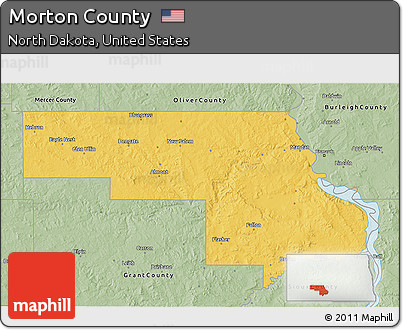 Savanna Style 3D Map of Morton County