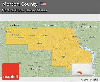 Savanna Style 3D Map of Morton County
