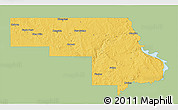 Savanna Style 3D Map of Morton County, single color outside