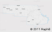 Silver Style 3D Map of Morton County, single color outside