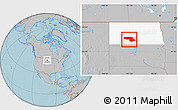 Gray Location Map of Morton County, highlighted parent region, hill shading
