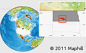 Physical Location Map of Morton County, highlighted country, highlighted parent region