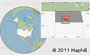 Savanna Style Location Map of Morton County, highlighted country, highlighted parent region, hill shading