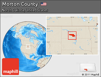 Shaded Relief Location Map of Morton County