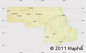 Physical Map of Morton County, cropped outside