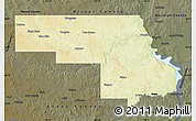Physical Map of Morton County, darken