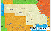 Physical Map of Morton County, political outside