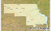 Physical Map of Morton County, satellite outside