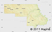 Physical Map of Morton County, single color outside