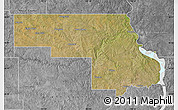 Satellite Map of Morton County, desaturated