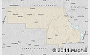 Shaded Relief Map of Morton County, desaturated