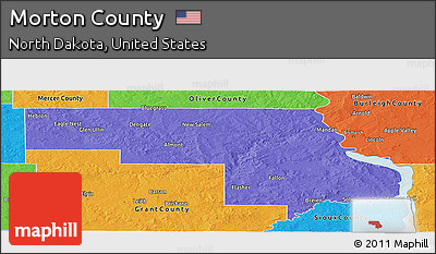 Political Panoramic Map of Morton County