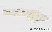 Shaded Relief Panoramic Map of Morton County, cropped outside