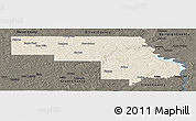 Shaded Relief Panoramic Map of Morton County, darken