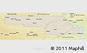 Shaded Relief Panoramic Map of Morton County, physical outside