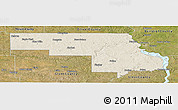Shaded Relief Panoramic Map of Morton County, satellite outside