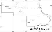 Blank Simple Map of Morton County, cropped outside