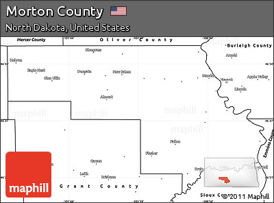 Blank Simple Map of Morton County