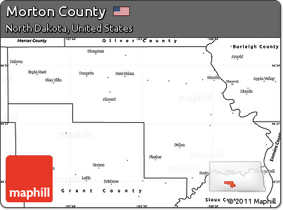 Blank Simple Map of Morton County