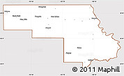 Classic Style Simple Map of Morton County, cropped outside