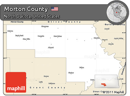 Classic Style Simple Map of Morton County