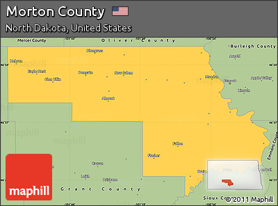 Savanna Style Simple Map of Morton County