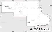 Silver Style Simple Map of Morton County, cropped outside