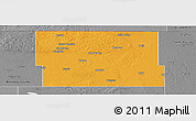 Political Panoramic Map of Rolette County, desaturated