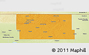 Political Panoramic Map of Rolette County, physical outside