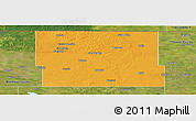 Political Panoramic Map of Rolette County, satellite outside